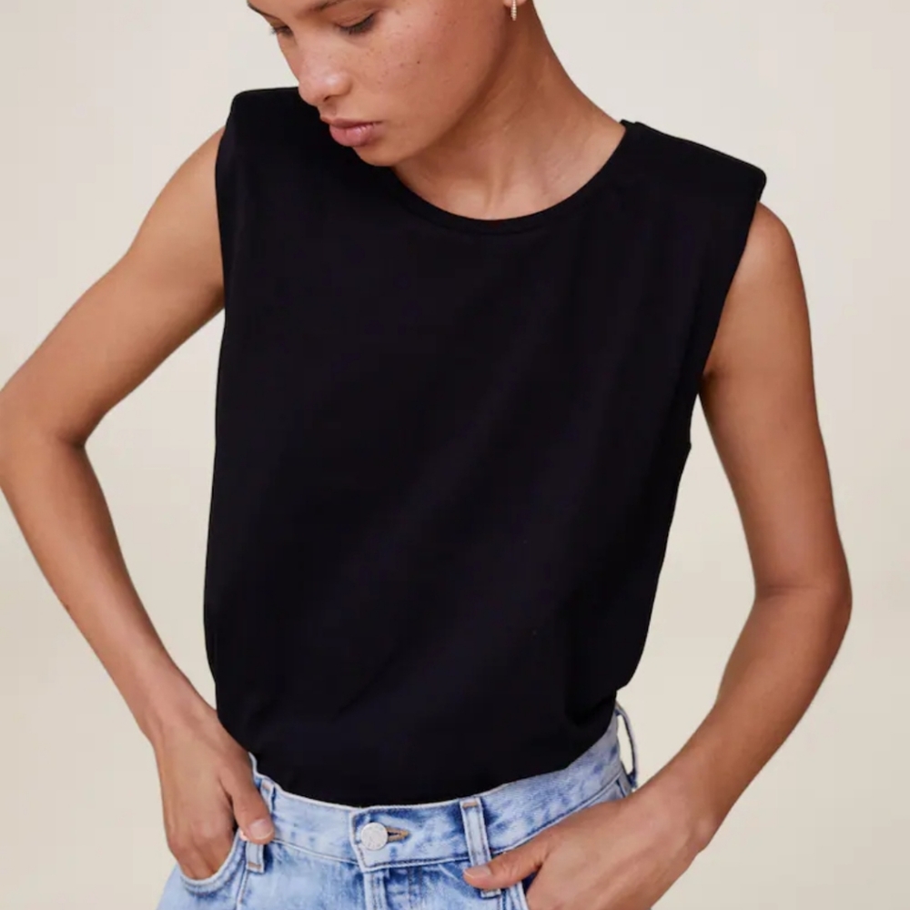 NWT MANGO Shoulder Pad Shirt size XS